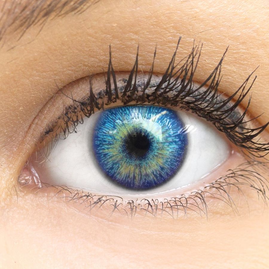 Blaue Kontaktlinsen - Monaco | Premium Comfort | Stark deckend | DIA 14.00 - Mit Stärke | 1 Paar (2 Stück) von GLAMLENS