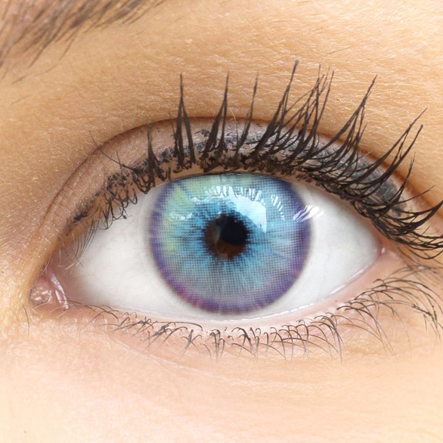 Blaue Kontaktlinsen - Olbia Ash Blue | Premium Comfort | Stark deckend | DIA 14.20 - ohne Stärke | 1 Paar (2 Stück) von GLAMLENS