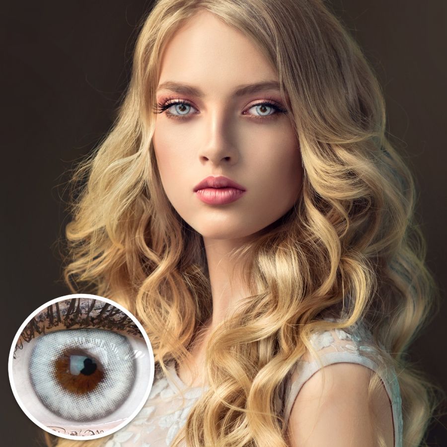 Graue Kontaktlinsen - Padua Gray | Premium Comfort | Stark deckend | DIA 14.00 - ohne Stärke | 1 Paar (2 Stück) von GLAMLENS