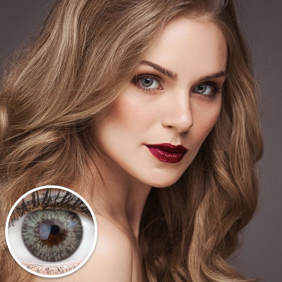 Graue Kontaktlinsen - Palermo Gray | Premium Comfort | Stark deckend | DIA 14.00 - ohne Stärke | 1 Paar (2 Stück) von GLAMLENS