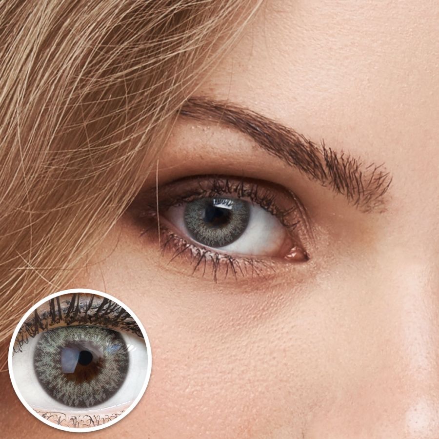 Graue Kontaktlinsen - Palermo Gray | Premium Comfort | Stark deckend | DIA 14.00 - ohne Stärke | 1 Paar (2 Stück) von GLAMLENS
