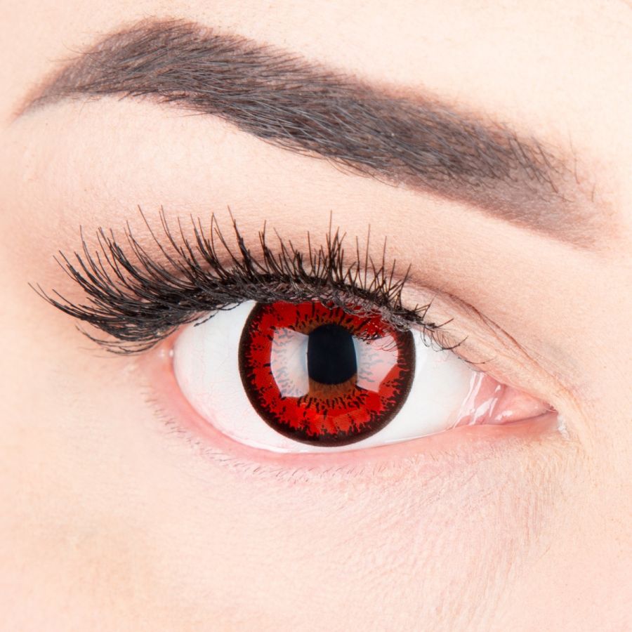 Farbige rote Kontaktlinsen für Cosplay und Halloween - Red Flower von MeralenS
