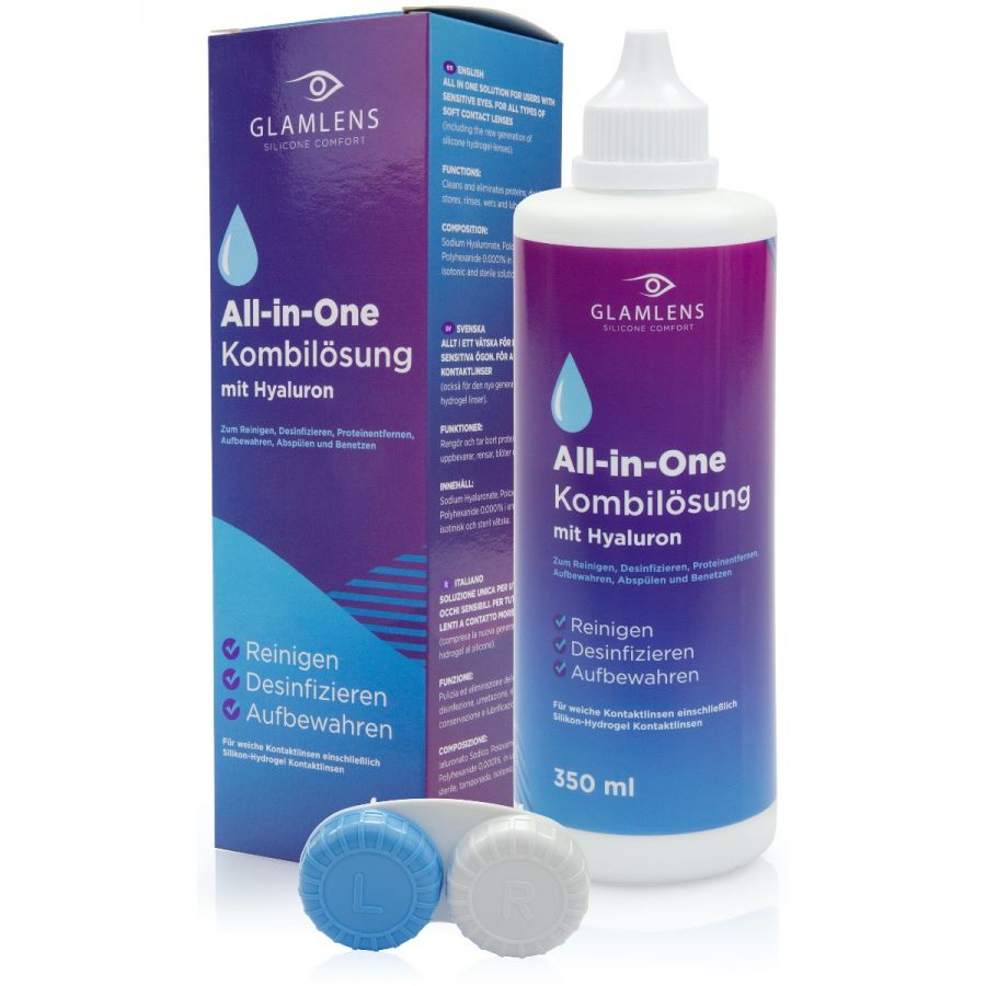 All-in-One Kontaktlinsen Fluessigkeit Kombilösung mit Hyaluron 350 ml