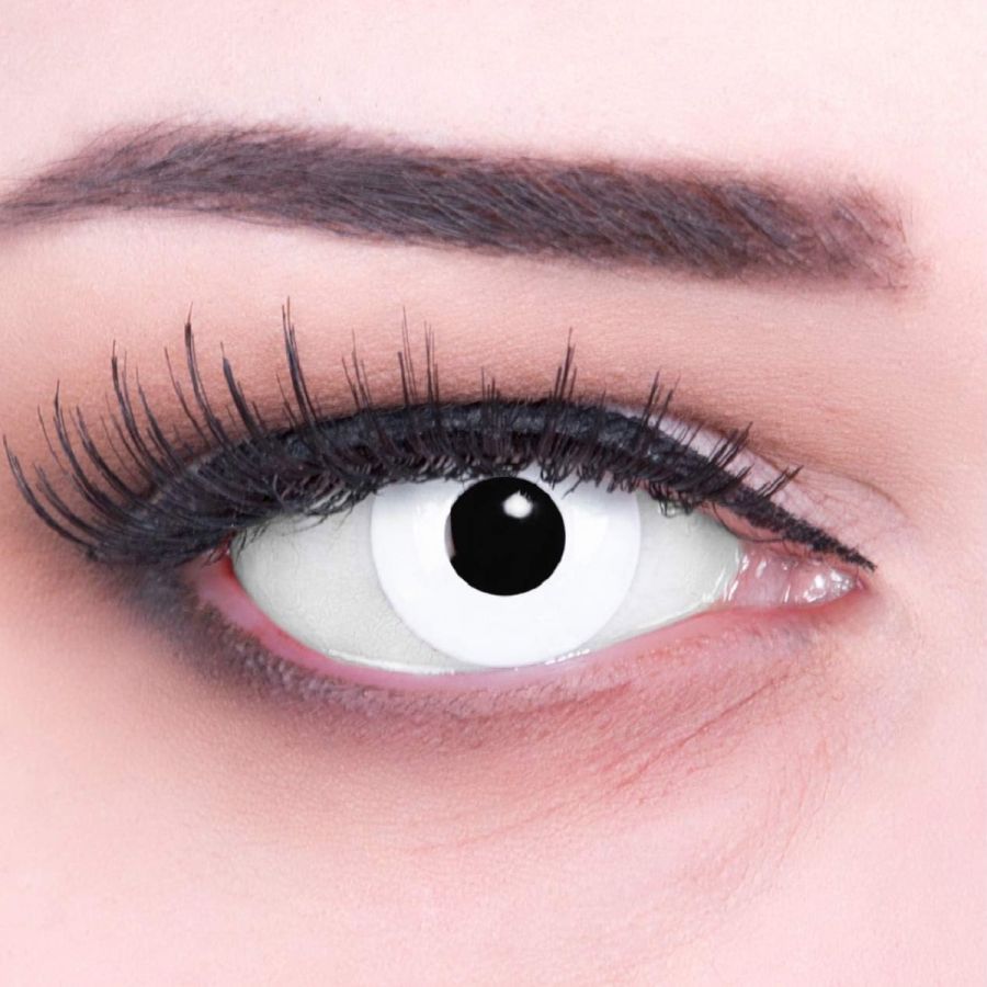 Farbige weiße Kontaktlinsen mit Stärke für Cosplay und Halloween - White Out von MeralenS